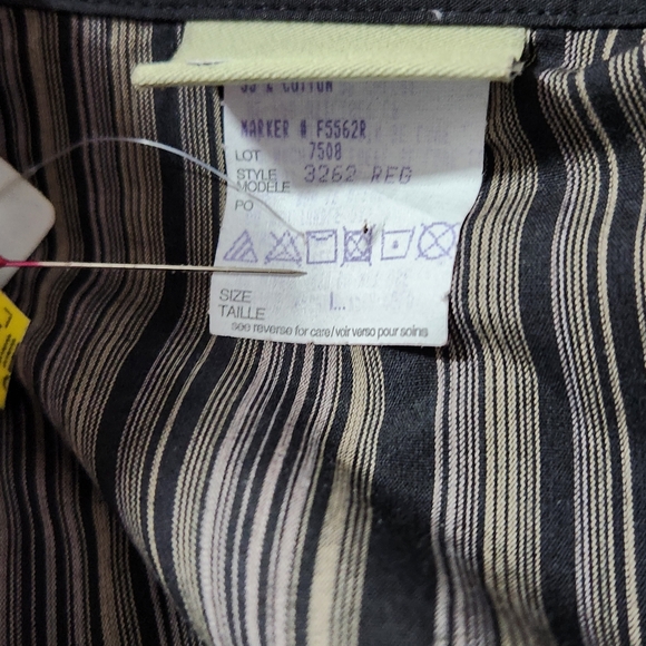 YORK Long Sleeve Stripped Black and Brown Size L Big - Picture 8 of 10